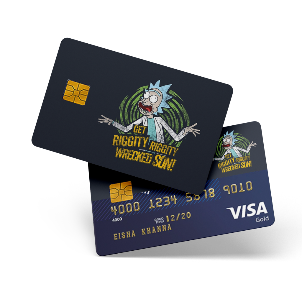 Get right wrecked Rick & morty Credit and Debit Card sticker - Ink Fish