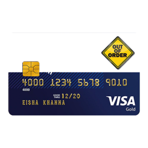 Out of order Credit and Debit Card sticker