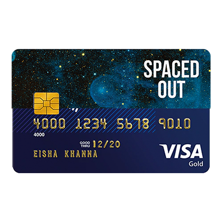 SPACED OUT Credit and Debit Card sticker!